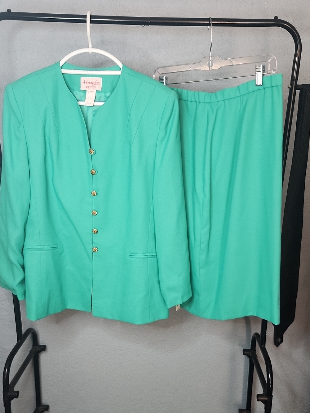 Henry Lee Teal Womens Skirt Suit Set - Teal Jacket & Skirt